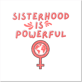 Sisterhood Is Powerful - Feminist Lovely Red Posters and Art